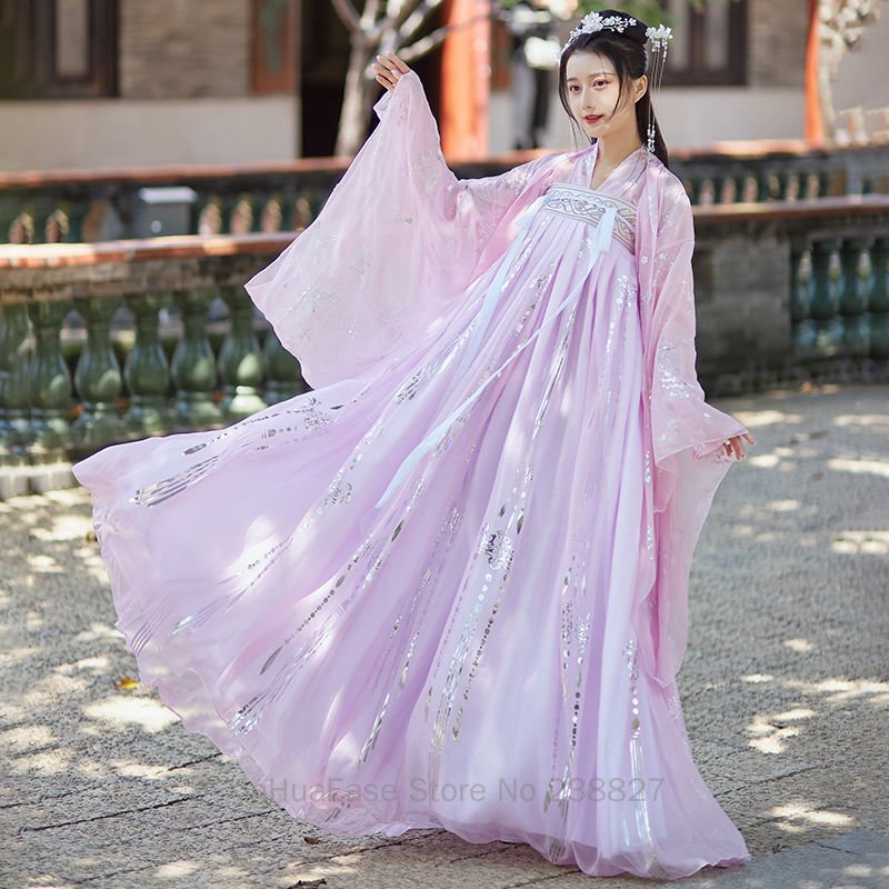 XinHuaEase Hanfu Women Pink Chinese Traditional Dress Dance Fairy Costume Plus Size Cosplay Female Princess Clothing Carnival - Image 6