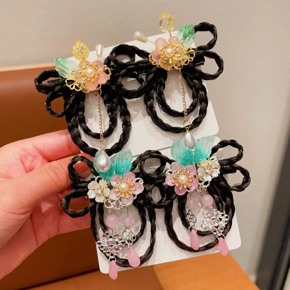 Red Children Wig Hairpin Flower Tassels Hanfu Hair Sticks Ancient Headwear Tang Suit Hair Clip Chinese New Year Headwear Baby - Image 28