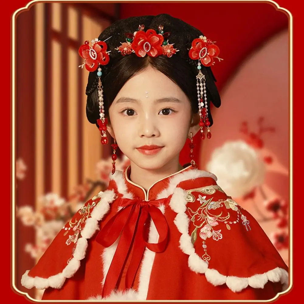 Ancient Style New Year Chinese Style Hairpin Set Tassel Red Hanfu Hair Stick Hair Chopstick for Buns Flower Hair Comb Cheongsam - Image 17