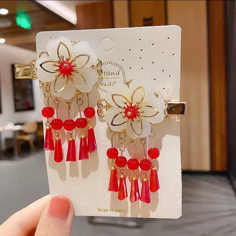 1 pair Handmade Ancient Style Hairpin Tassel Long Chain Beads Dangle Hairpin Chinese Hanfu Headdress girl woman ancient hairpin - Image 14