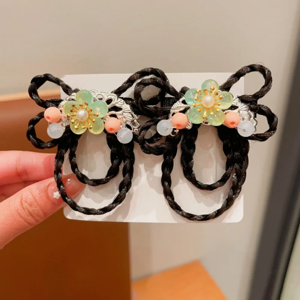 Red Children Wig Hairpin Flower Tassels Hanfu Hair Sticks Ancient Headwear Tang Suit Hair Clip Chinese New Year Headwear Baby - Image 7