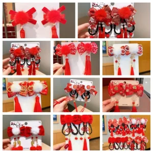 Hair Accessories Children New Year Hairpin Hanfu Headdress Chinese Style New Year Barrettes Princess Ancient Style