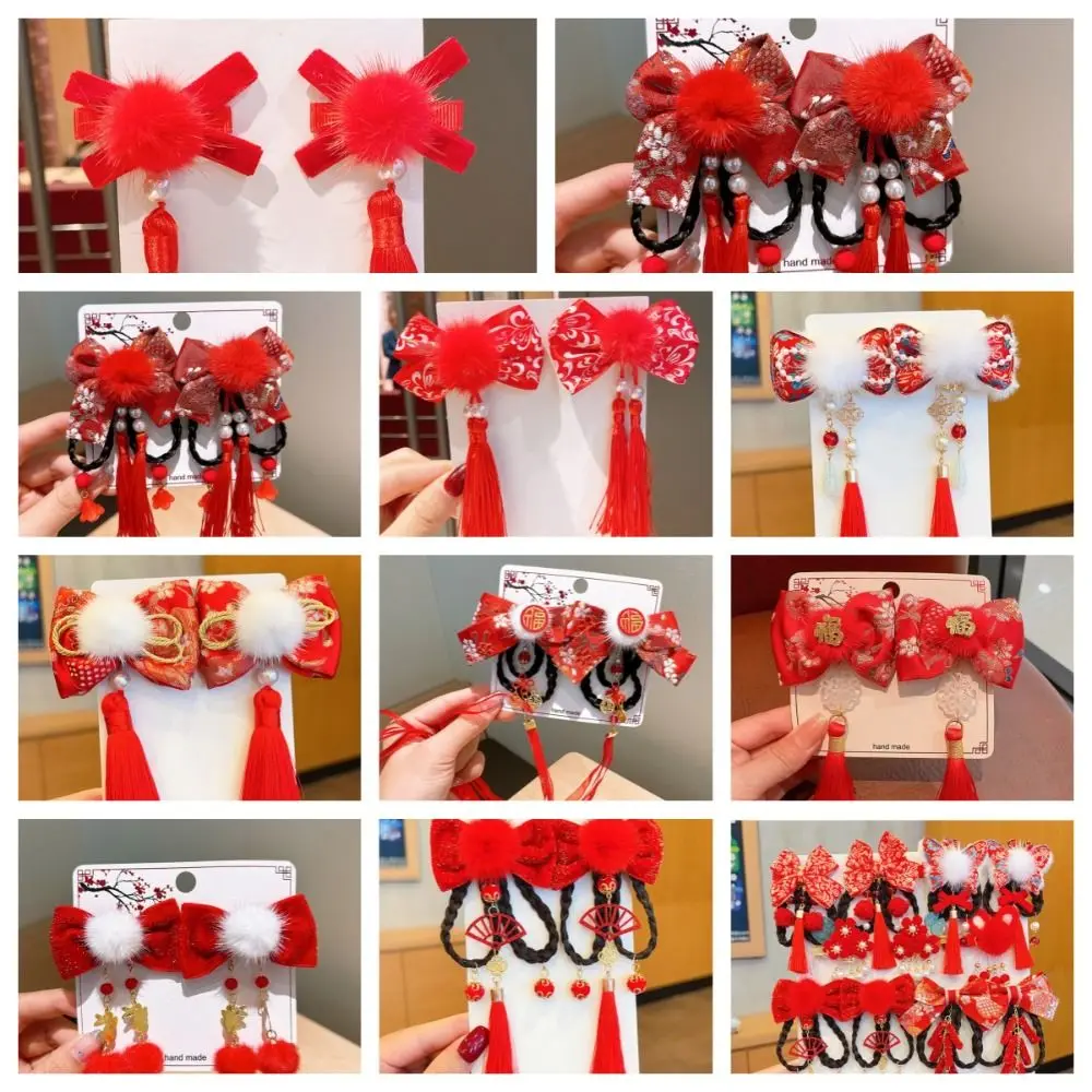 Hair Accessories Children New Year Hairpin Hanfu Headdress Chinese Style New Year Barrettes Princess Ancient Style