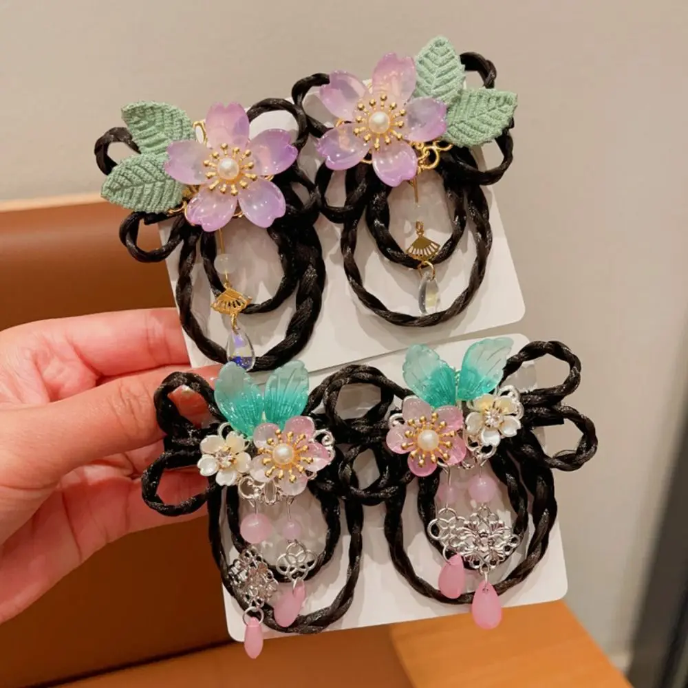 Red Children Wig Hairpin Flower Tassels Hanfu Hair Sticks Ancient Headwear Tang Suit Hair Clip Chinese New Year Headwear Baby - Image 29