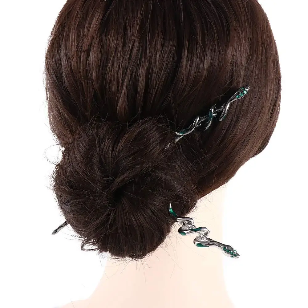 Green Girl Hair Accessories Silver Cheongsam Hanfu Hair Sticks Chinese Style Headwear Ancient Style Hairpin Metal Snake Hairpin - Image 18