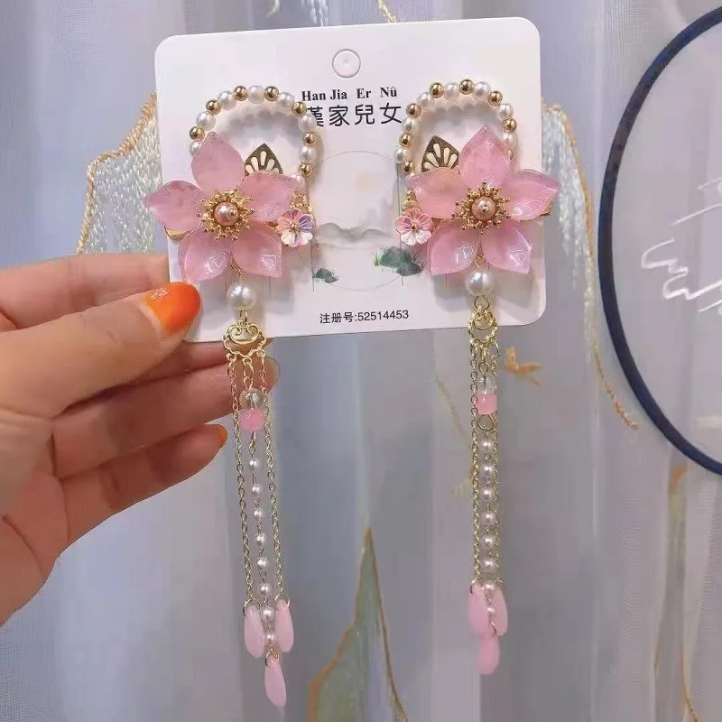 1 pair Handmade Ancient Style Hairpin Tassel Long Chain Beads Dangle Hairpin Chinese Hanfu Headdress girl woman ancient hairpin - Image 16