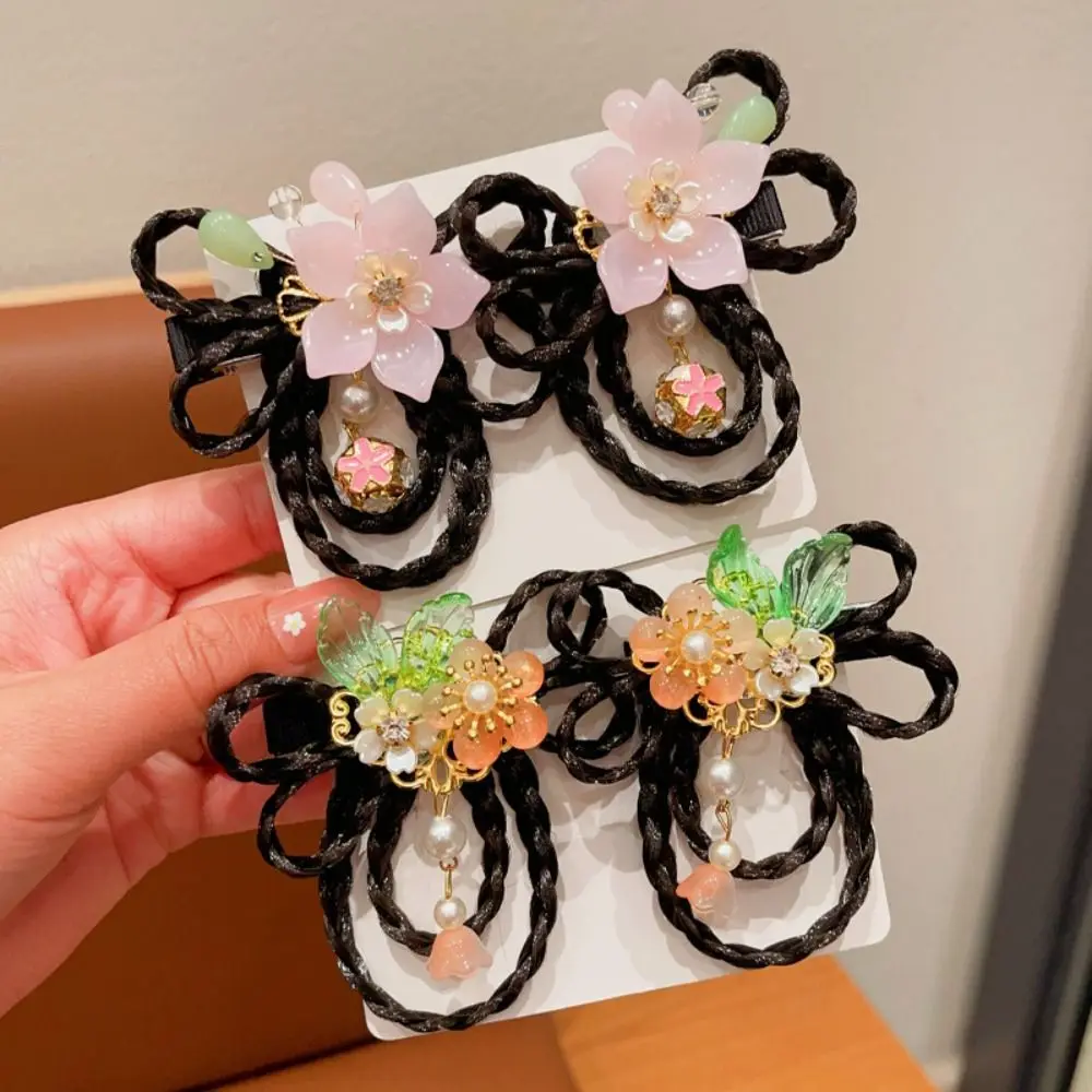 Red Children Wig Hairpin Flower Tassels Hanfu Hair Sticks Ancient Headwear Tang Suit Hair Clip Chinese New Year Headwear Baby - Image 26