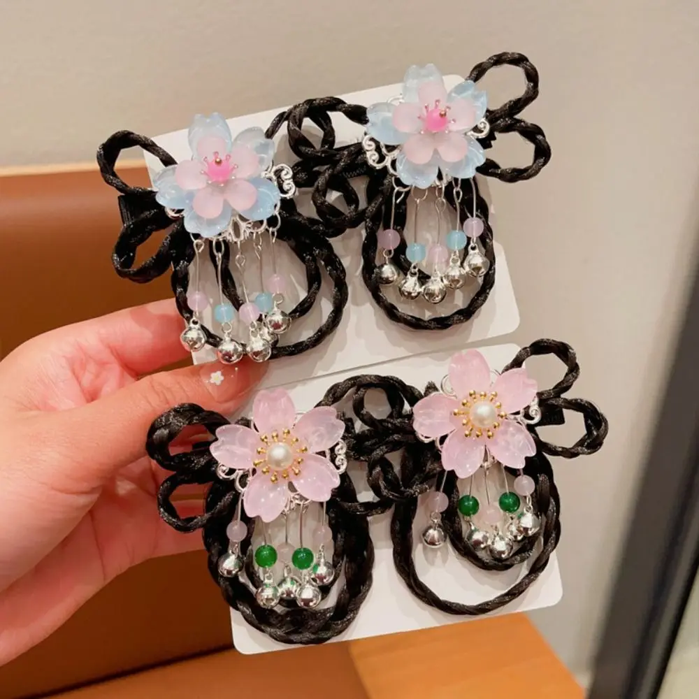 Red Children Wig Hairpin Flower Tassels Hanfu Hair Sticks Ancient Headwear Tang Suit Hair Clip Chinese New Year Headwear Baby - Image 24