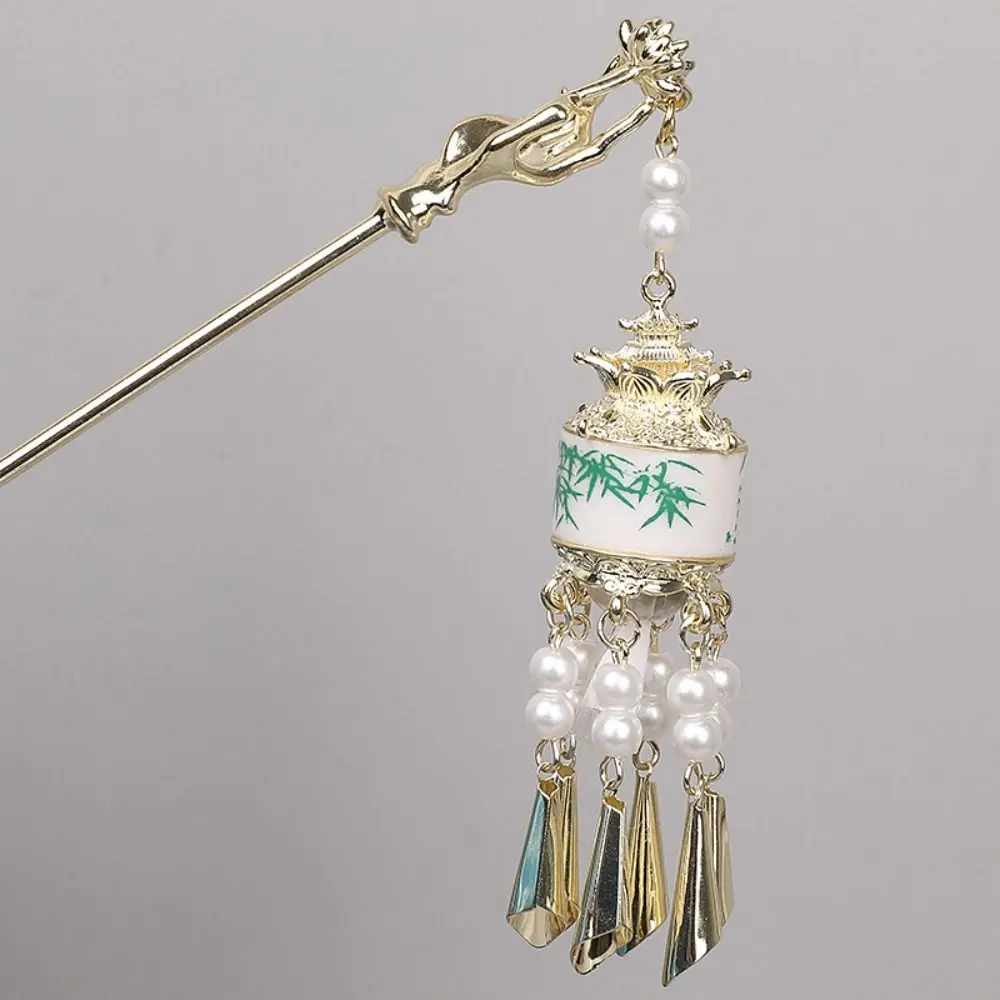 Pearl Glowing Lantern Hairpin LED Light Flower LED Lantern Tassel Hair Stick Hair Chopstick Chinese Style Hanfu Hair Clip Women - Image 12