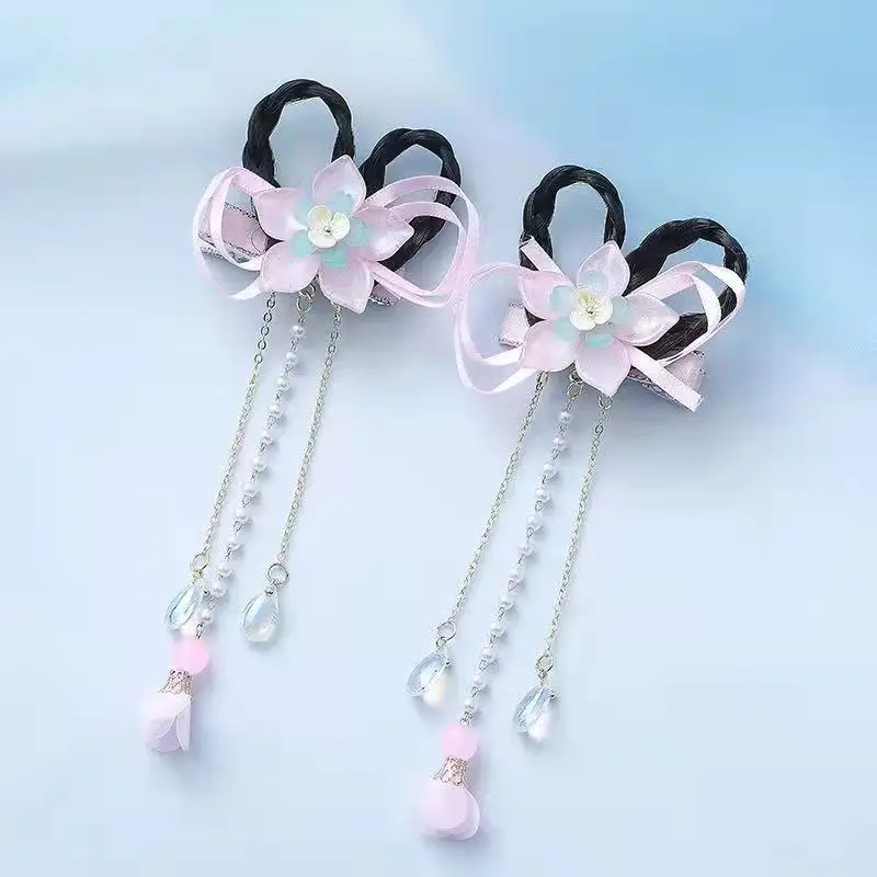 1 pair Handmade Ancient Style Hairpin Tassel Long Chain Beads Dangle Hairpin Chinese Hanfu Headdress girl woman ancient hairpin - Image 7