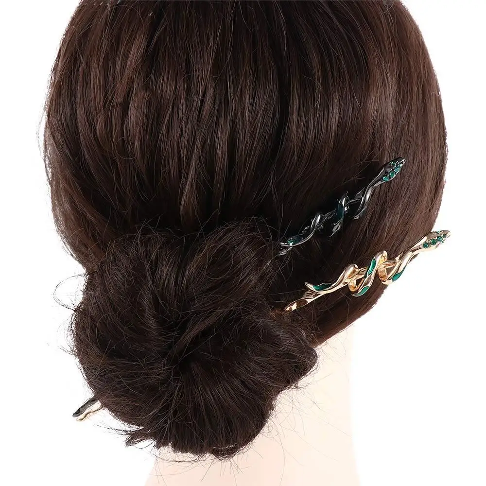 Green Girl Hair Accessories Silver Cheongsam Hanfu Hair Sticks Chinese Style Headwear Ancient Style Hairpin Metal Snake Hairpin - Image 5