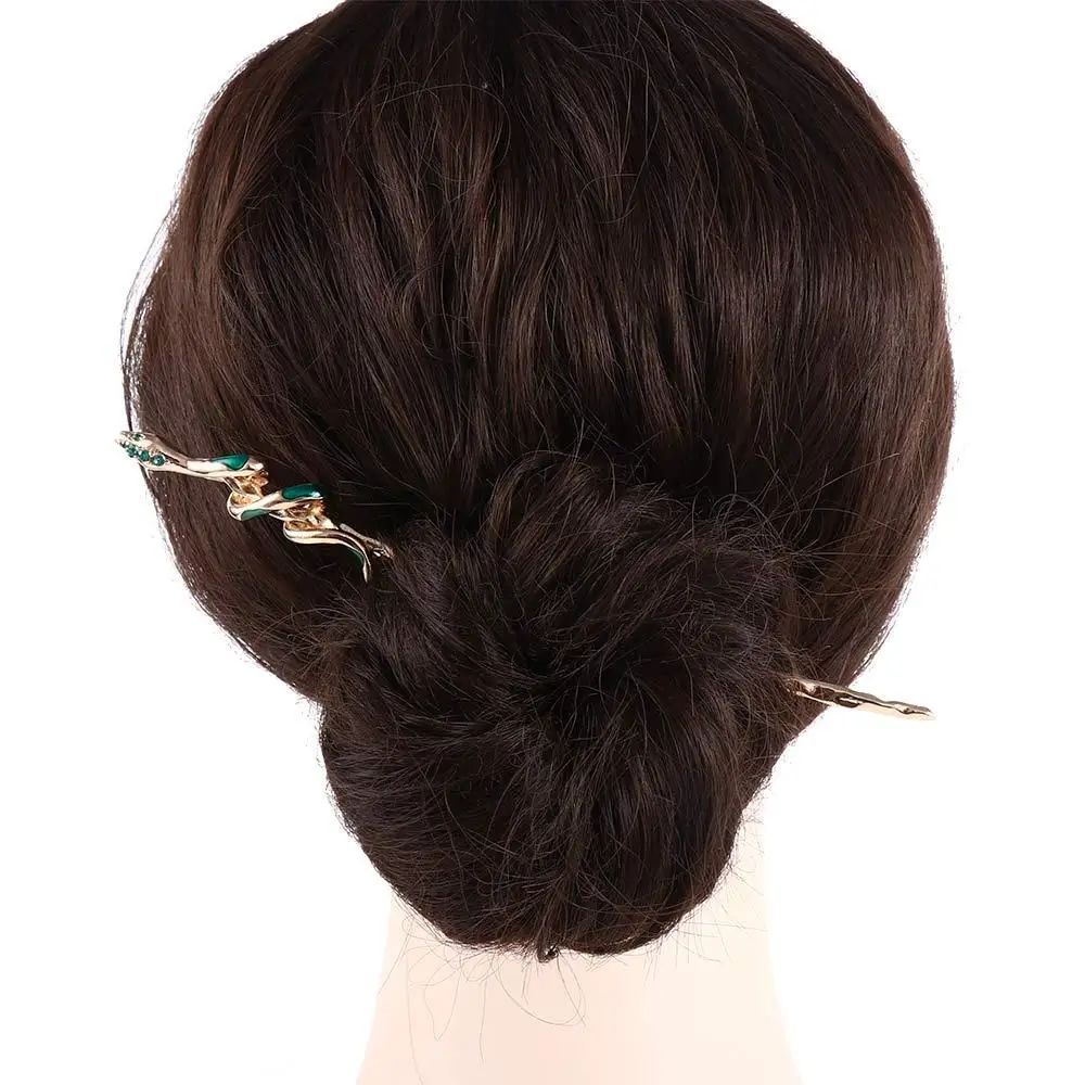 Green Girl Hair Accessories Silver Cheongsam Hanfu Hair Sticks Chinese Style Headwear Ancient Style Hairpin Metal Snake Hairpin - Image 4