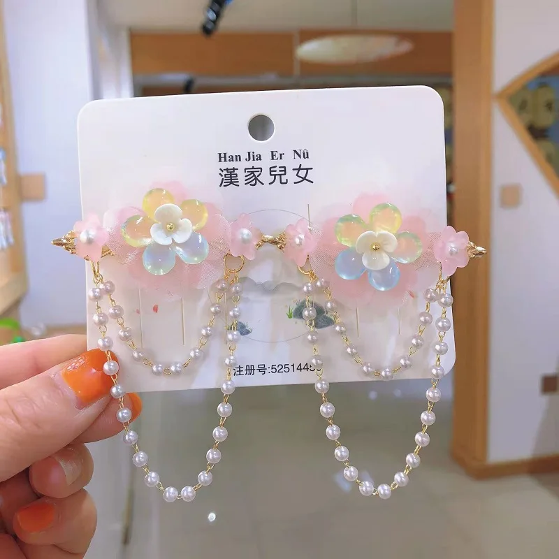 1 pair Handmade Ancient Style Hairpin Tassel Long Chain Beads Dangle Hairpin Chinese Hanfu Headdress girl woman ancient hairpin - Image 20