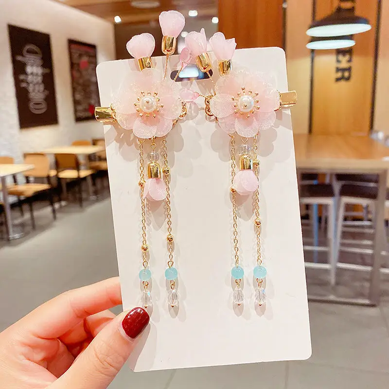 1 pair Handmade Ancient Style Hairpin Tassel Long Chain Beads Dangle Hairpin Chinese Hanfu Headdress girl woman ancient hairpin - Image 37