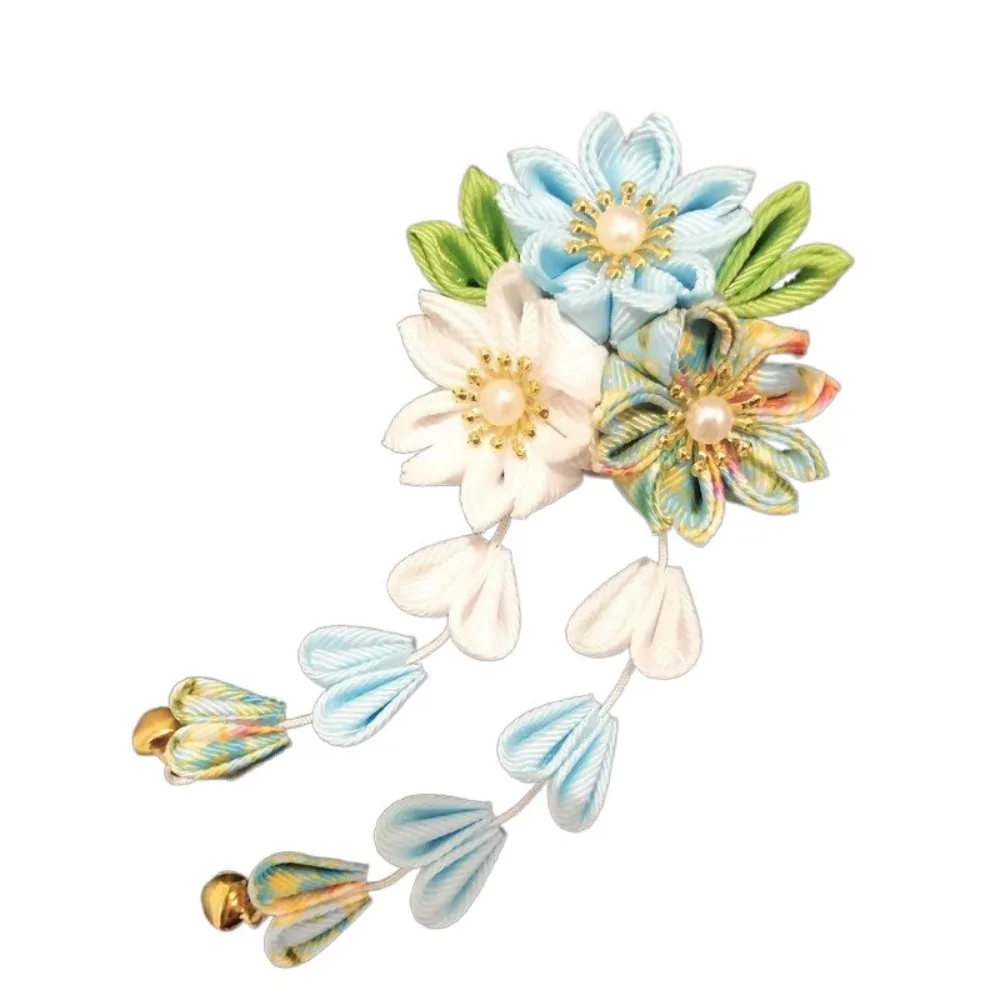 Hanfu Accessories Japanese Kimono Headwear Ancient Style Cloth Sakura Flower Hair Clip Handmade Sweet Tassel Flower Hairpin - Image 10