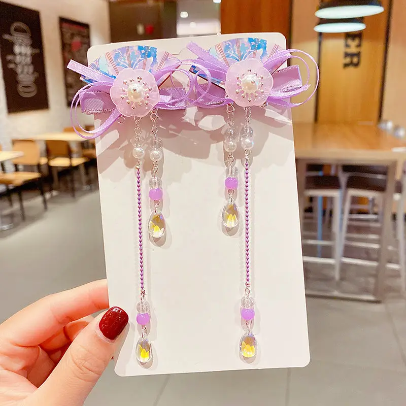 1 pair Handmade Ancient Style Hairpin Tassel Long Chain Beads Dangle Hairpin Chinese Hanfu Headdress girl woman ancient hairpin - Image 18