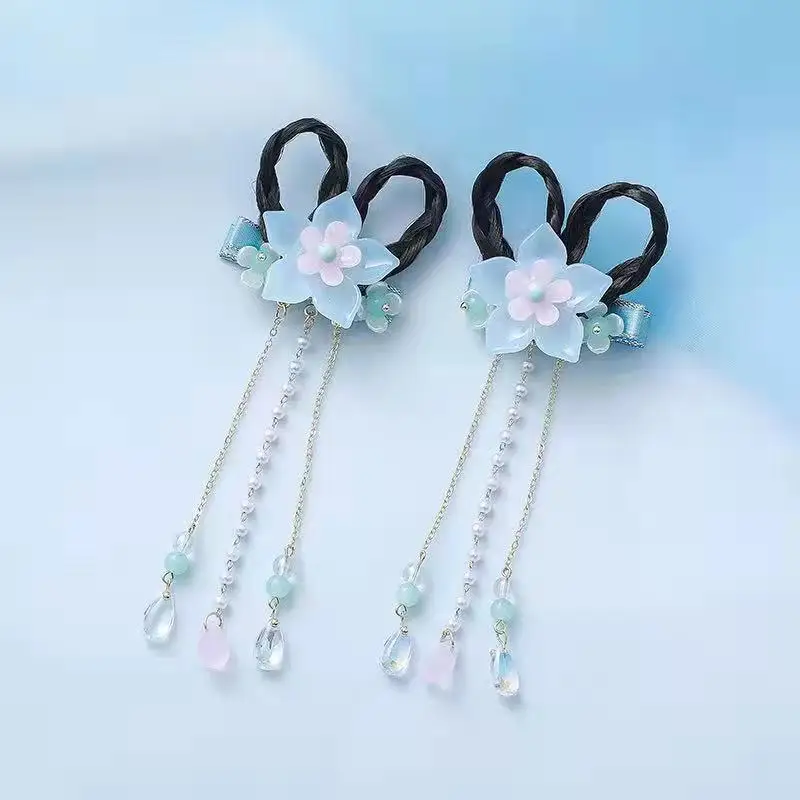 1 pair Handmade Ancient Style Hairpin Tassel Long Chain Beads Dangle Hairpin Chinese Hanfu Headdress girl woman ancient hairpin - Image 48