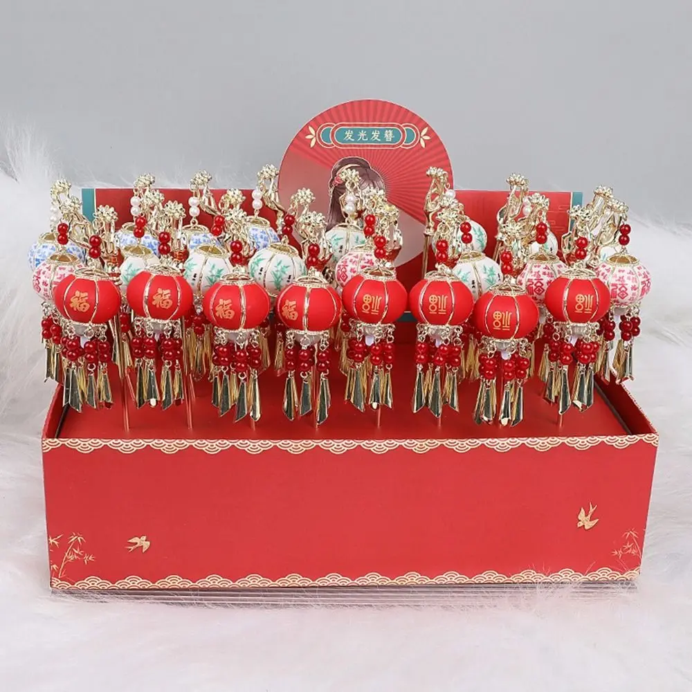 Pearl Glowing Lantern Hairpin LED Light Flower LED Lantern Tassel Hair Stick Hair Chopstick Chinese Style Hanfu Hair Clip Women - Image 4