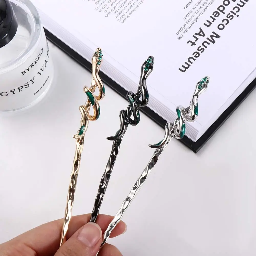 Green Girl Hair Accessories Silver Cheongsam Hanfu Hair Sticks Chinese Style Headwear Ancient Style Hairpin Metal Snake Hairpin - Image 12