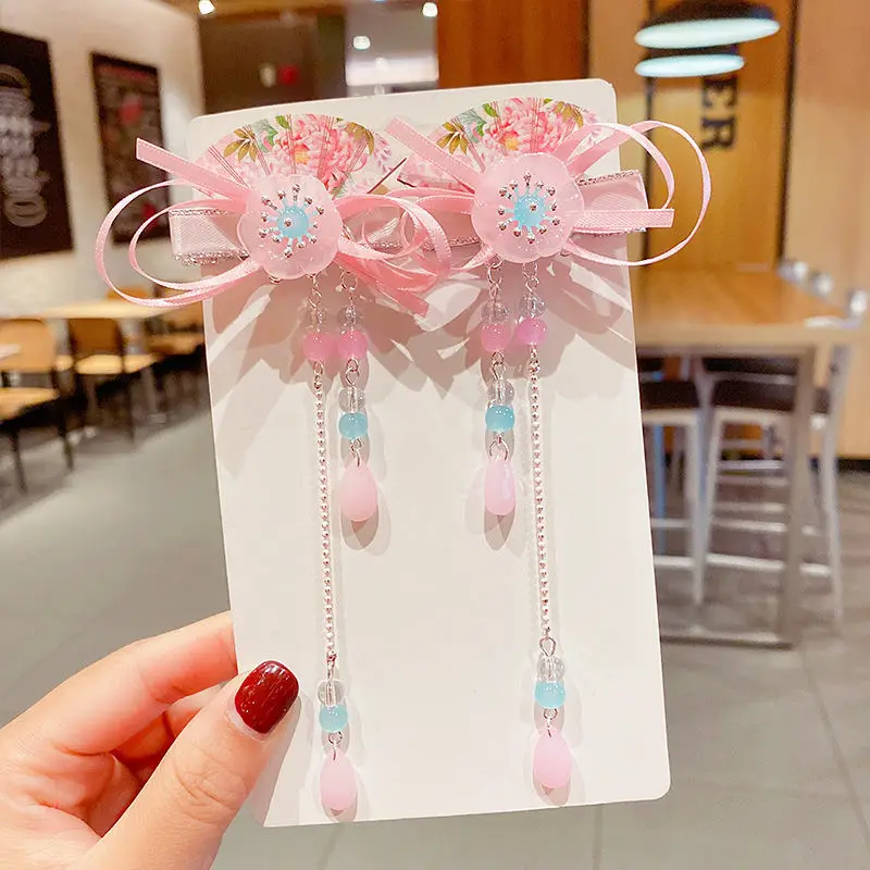 1 pair Handmade Ancient Style Hairpin Tassel Long Chain Beads Dangle Hairpin Chinese Hanfu Headdress girl woman ancient hairpin - Image 30