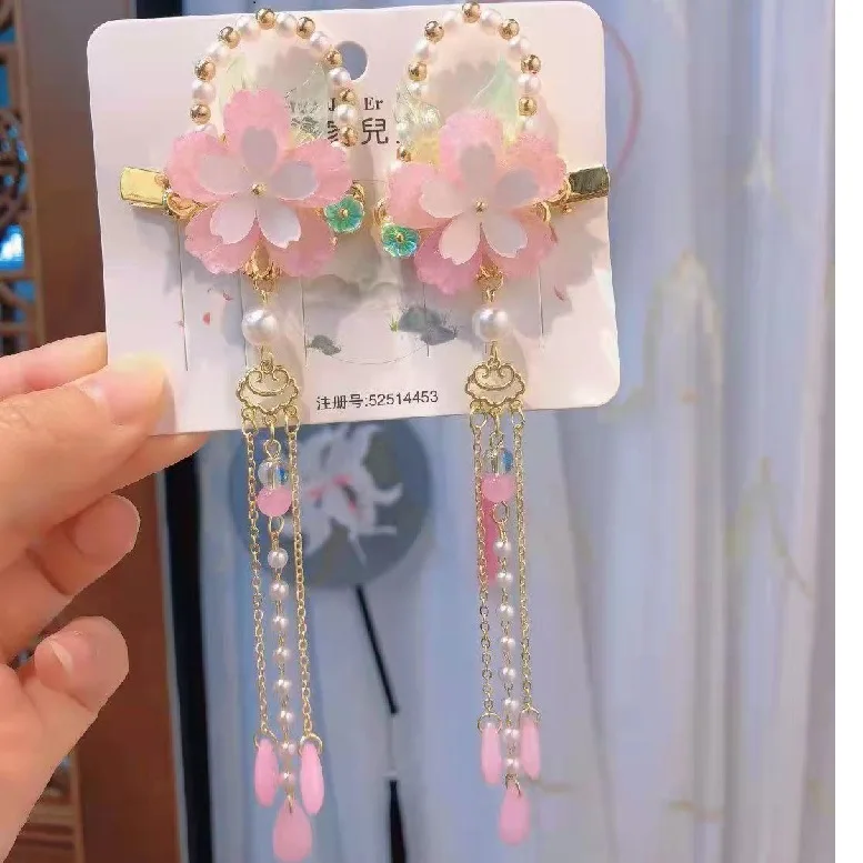 1 pair Handmade Ancient Style Hairpin Tassel Long Chain Beads Dangle Hairpin Chinese Hanfu Headdress girl woman ancient hairpin - Image 8