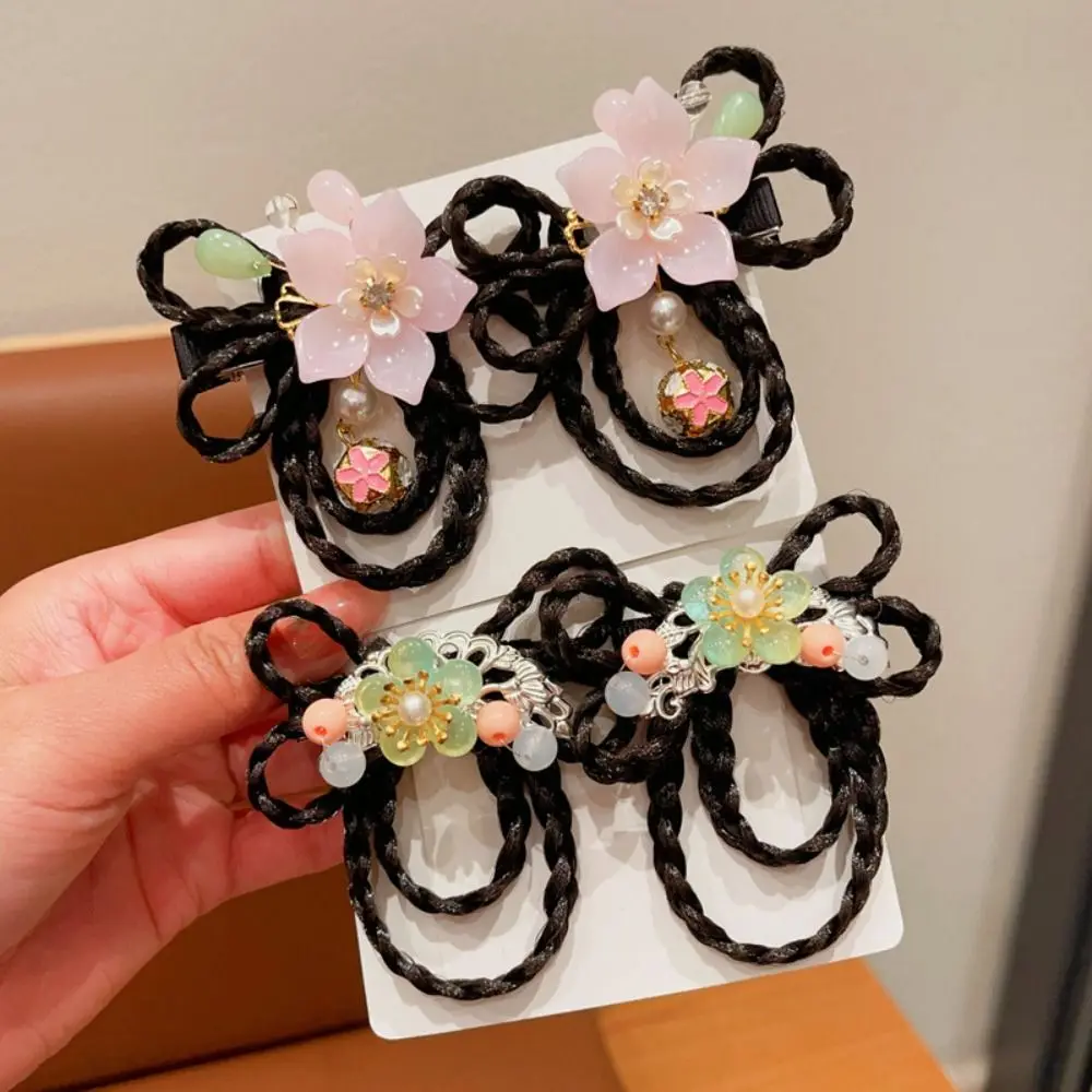 Red Children Wig Hairpin Flower Tassels Hanfu Hair Sticks Ancient Headwear Tang Suit Hair Clip Chinese New Year Headwear Baby - Image 30