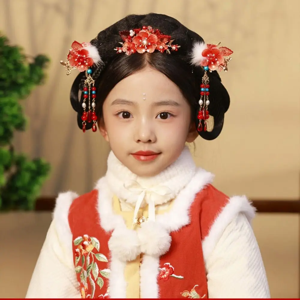 Ancient Style New Year Chinese Style Hairpin Set Tassel Red Hanfu Hair Stick Hair Chopstick for Buns Flower Hair Comb Cheongsam - Image 26