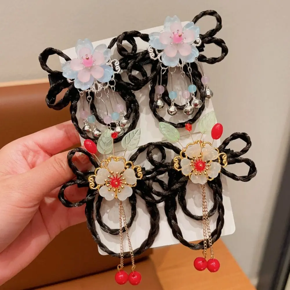 Red Children Wig Hairpin Flower Tassels Hanfu Hair Sticks Ancient Headwear Tang Suit Hair Clip Chinese New Year Headwear Baby - Image 27