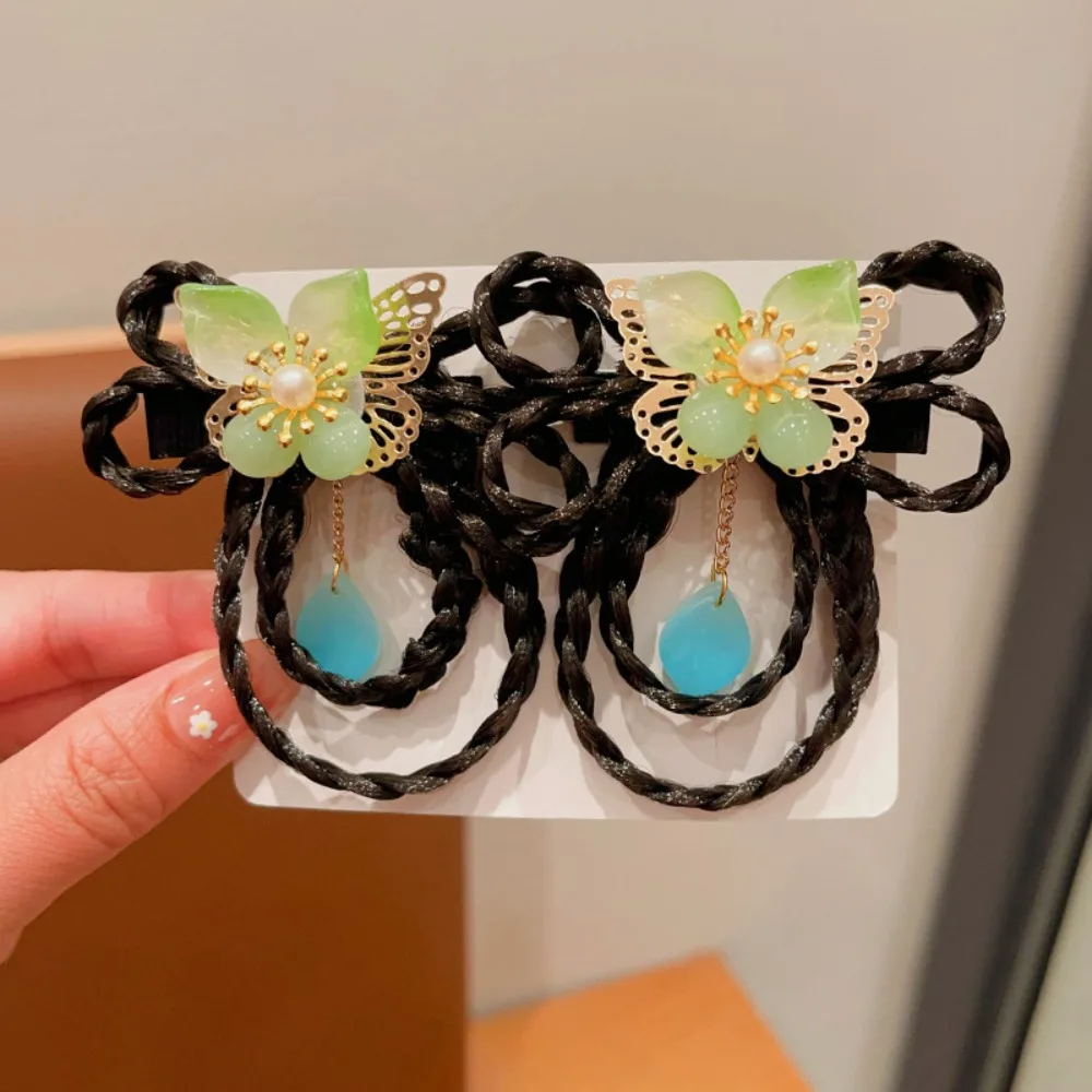 Red Children Wig Hairpin Flower Tassels Hanfu Hair Sticks Ancient Headwear Tang Suit Hair Clip Chinese New Year Headwear Baby - Image 8