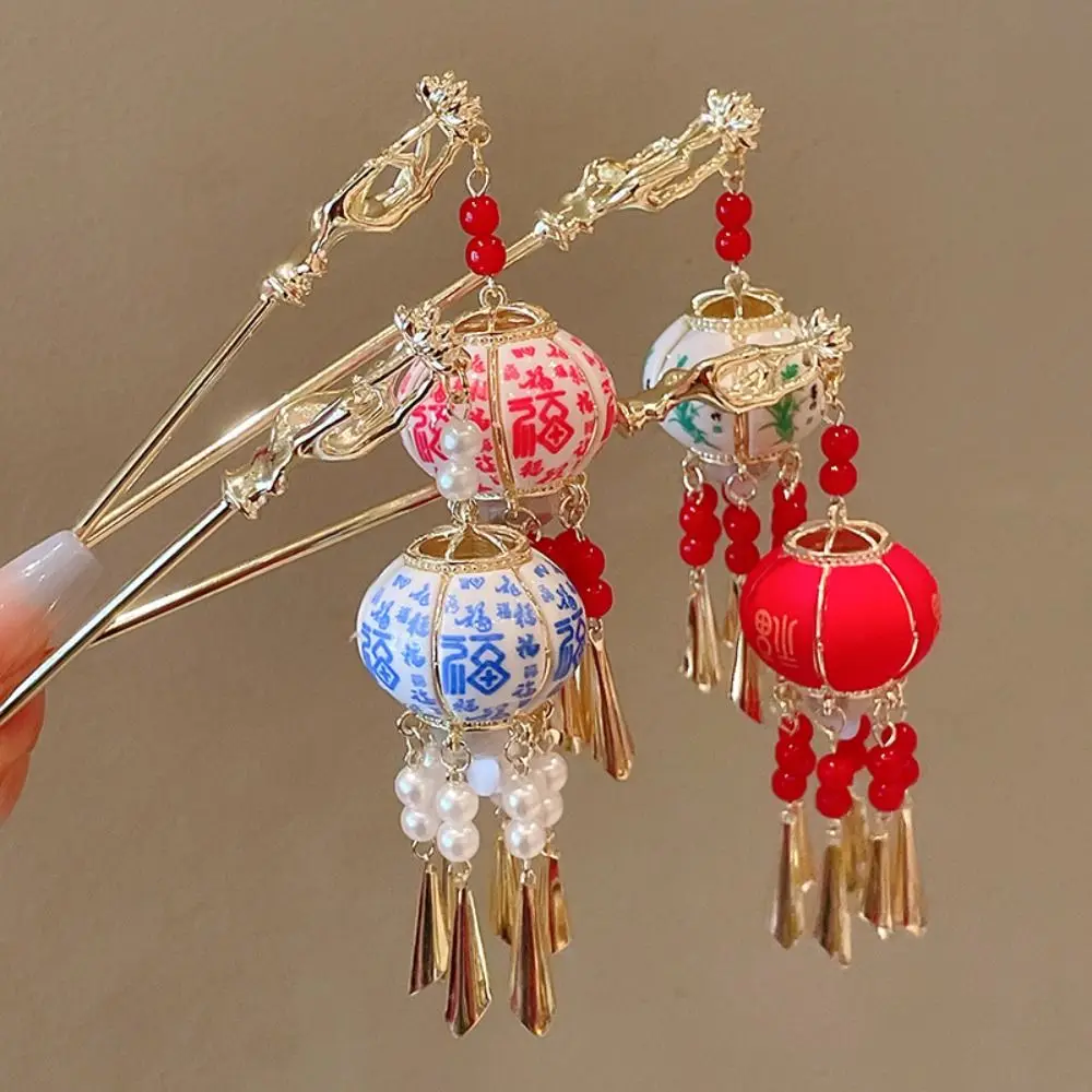 Pearl Glowing Lantern Hairpin LED Light Flower LED Lantern Tassel Hair Stick Hair Chopstick Chinese Style Hanfu Hair Clip Women - Image 19