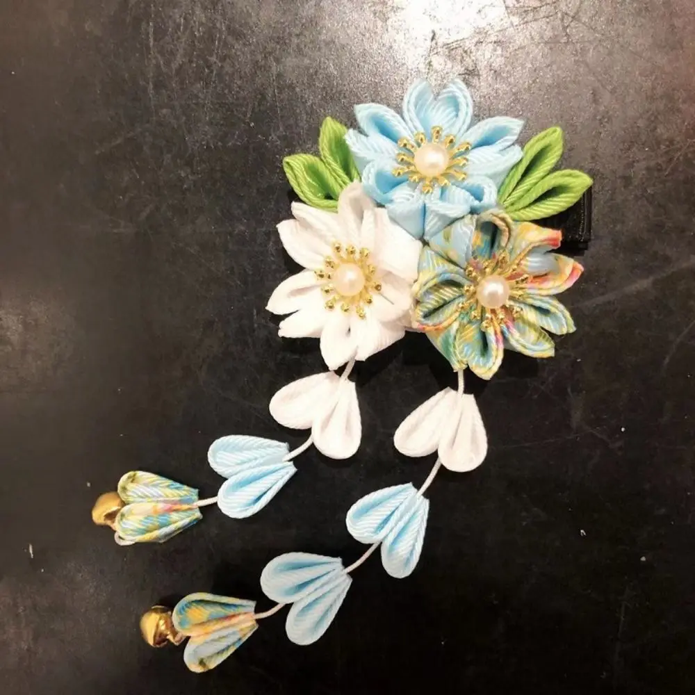Hanfu Accessories Japanese Kimono Headwear Ancient Style Cloth Sakura Flower Hair Clip Handmade Sweet Tassel Flower Hairpin - Image 12