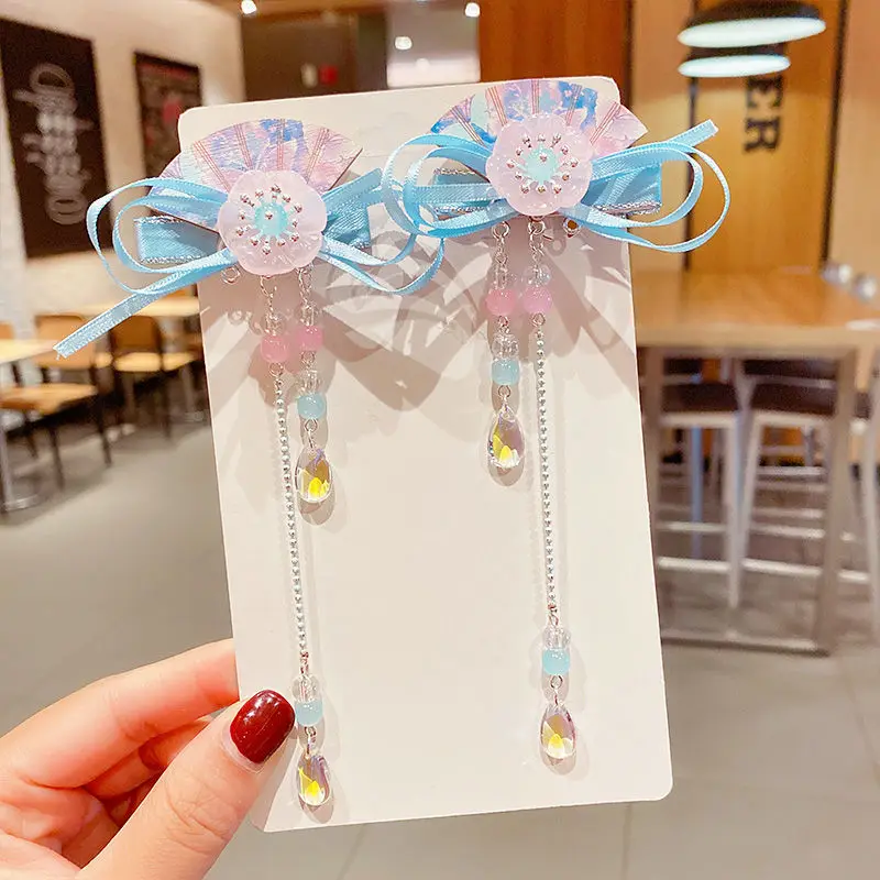 1 pair Handmade Ancient Style Hairpin Tassel Long Chain Beads Dangle Hairpin Chinese Hanfu Headdress girl woman ancient hairpin - Image 26