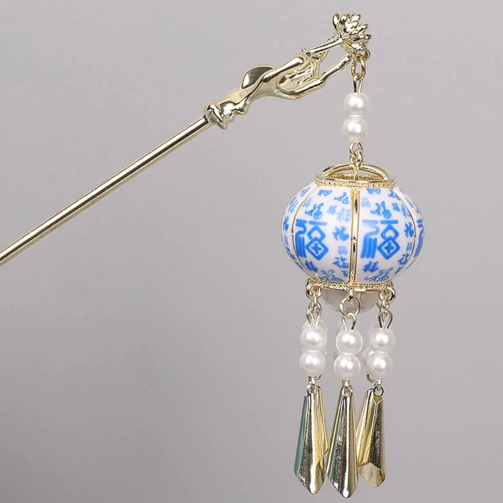 Pearl Glowing Lantern Hairpin LED Light Flower LED Lantern Tassel Hair Stick Hair Chopstick Chinese Style Hanfu Hair Clip Women - Image 14