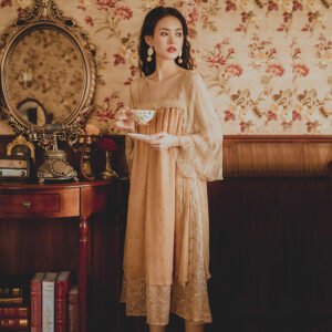 Retro Style Full Body Embroidery Improved Hanfu Full Chest Dress Women
