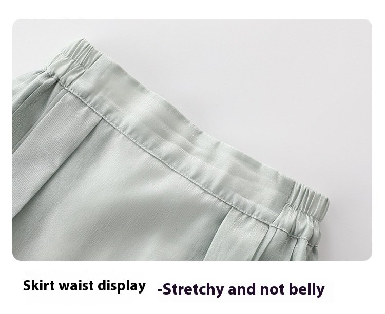 Girls Chinese Style Traditional Short Sleeve Horse-face Skirt Kids Clothes Two-piece Suit - Image 8