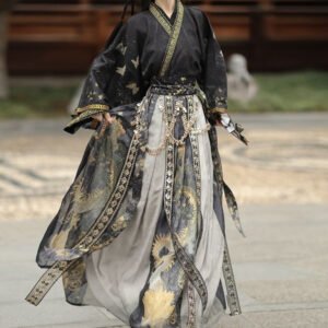 Qi Waist Robe Skirt Graceful And Astonishing Hanfu Set