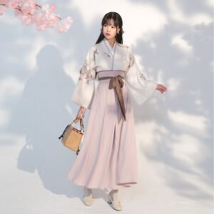 Improved Cross-collar Waist Skirt Feng Chuan Dai Sakura Beauty Hanfu Daily