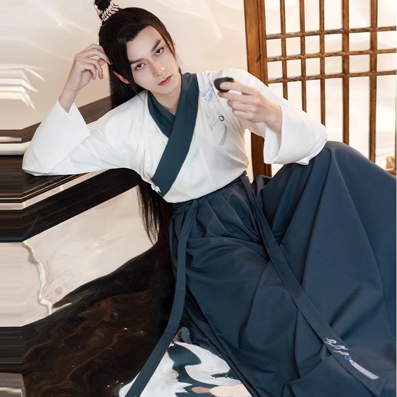 Wei-Jin Style Hanfu Two-Piece Set For Men And Women - Image 8