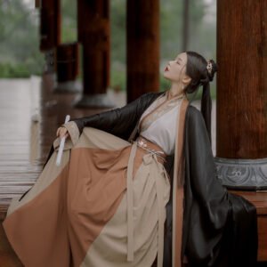 Cross-collar Waist-length Skirt Large-sleeved Shirt Hanfu