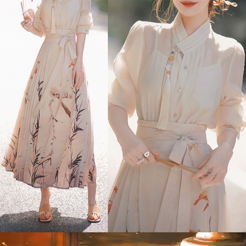 Tencel New Chinese Style Heritage Classic Horse-face Skirt Women's Clothing - Image 4