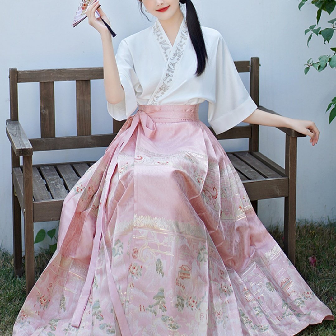 Women's Retro New Chinese Style Top Horse Face Skirt