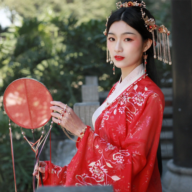 Red hanfu dress